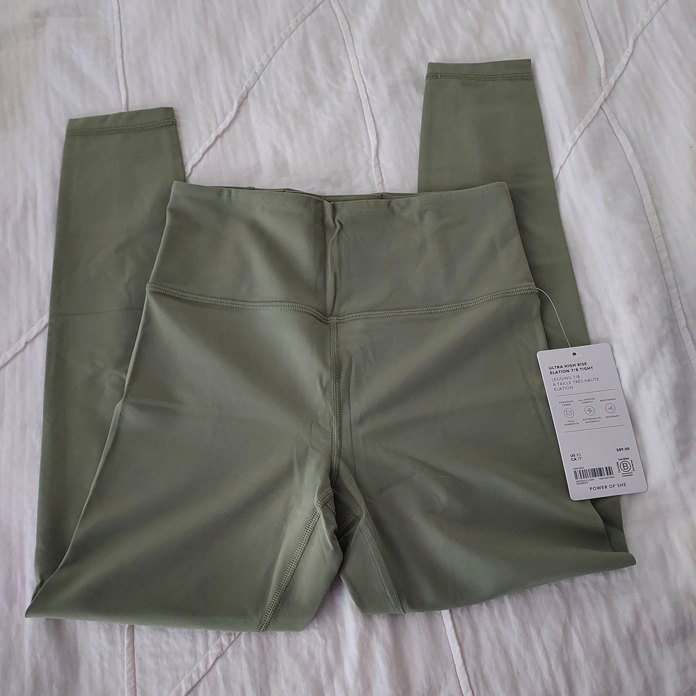 NWT Athleta Ultra High Rise Elation Leggings in Olive, XS